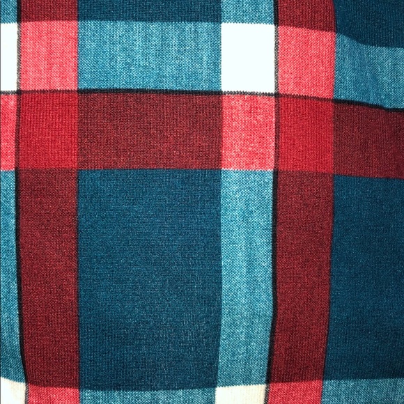 🍁HP🍁1 Left: Small•Teal Plaid Cardigan with elbow patches - Picture 6 of 7